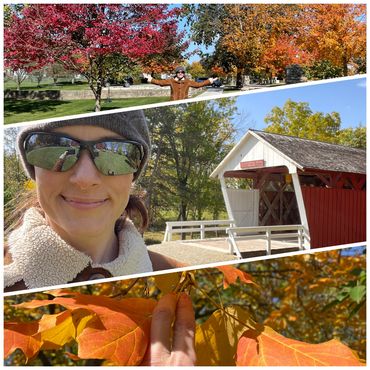 Fall leaves at the Bridges of Madison County