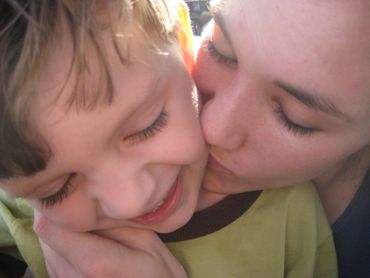 Jen and her son when he was young