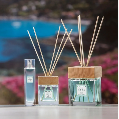 acqua dell elba Home Fragrances with beautiful ocean in the background
