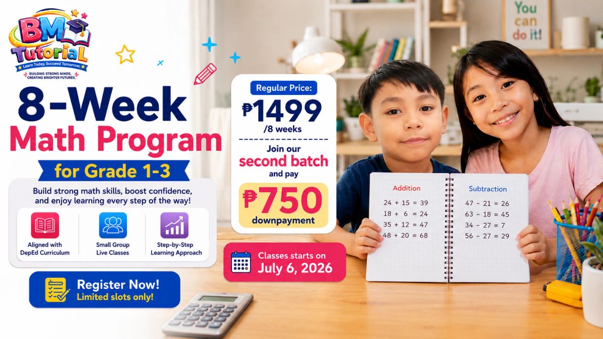 8-Week Math Program for Grade 1-3 with special pricing.