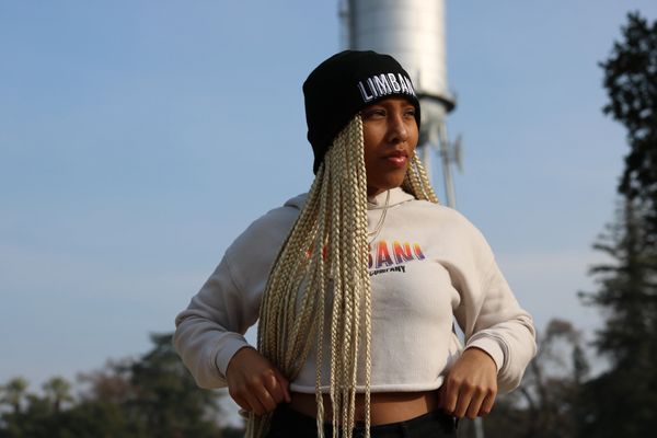 pretty girl wears beanie