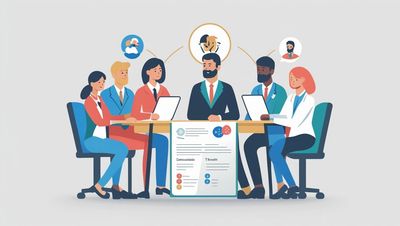 A diverse group of professionals collaborating around a table with documents.