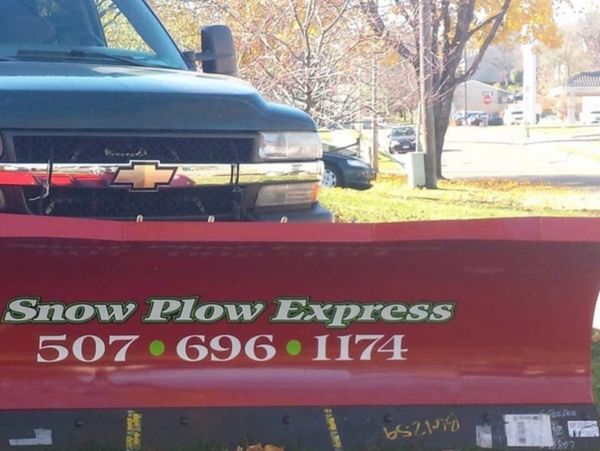 Snow plow with phone number