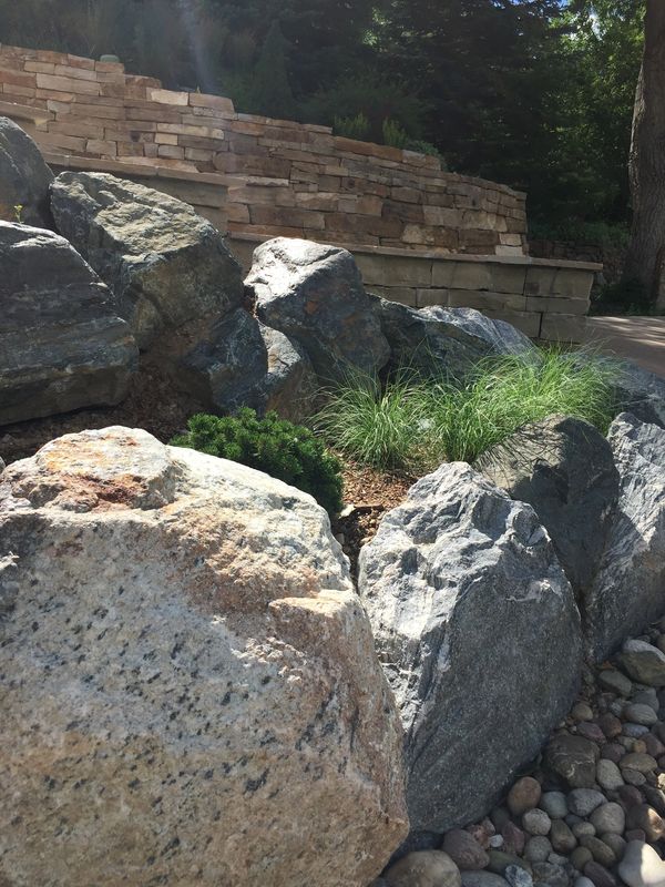 granite boulder retaining wall