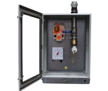 Glassed fronted fill point cabinet