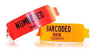 PVC wristband with a barcode