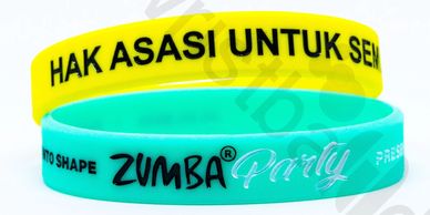 Debossed Fill In Color Silicone Wristbands
