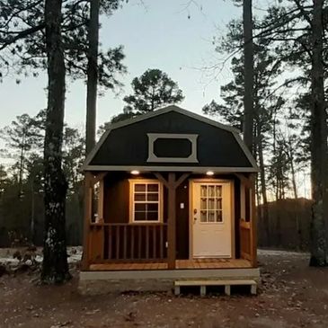 Small tiny home in a wooded area
