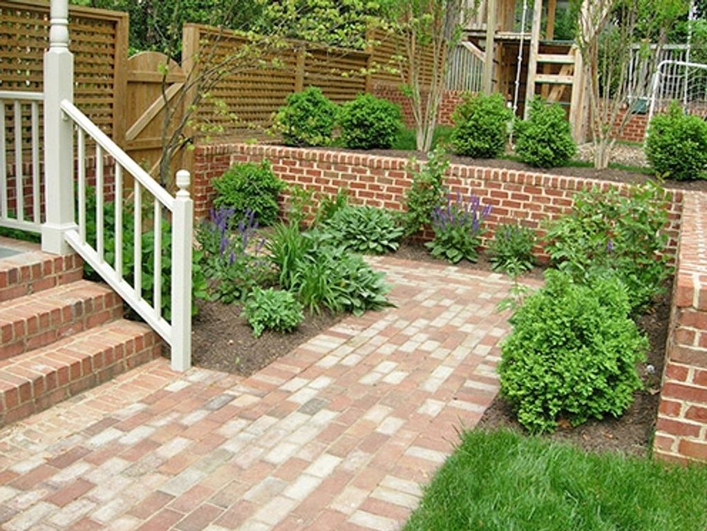 Courtyard garden with Lambs Ears, ‘May Night’ Salvia and ‘Green Velvet’ Boxwood