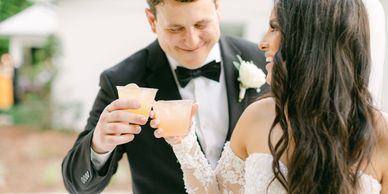 Bride and groom on wedding day at Firefly Lane Weddings, with all-inclusive wedding packages!