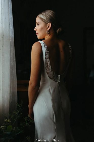 Bridal portraits in the bridal suite at Firefly Lane Chapel venue in Nashville, TN.