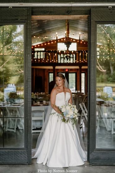 Bride at Firefly Lane Barn wedding venue near Clarksville, TN