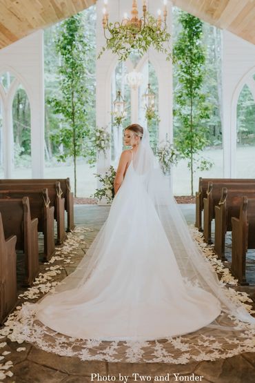 Bride wedding portraits with a bride in her dress and veil at The Chapel ceremony.