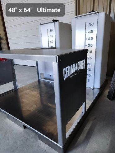 Aluminum 48" x 64" Ultimate platform with Cedar Creek Innovations branding.