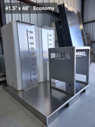 Industrial sanitation equipment labeled "41.5 x 48 Economy"
