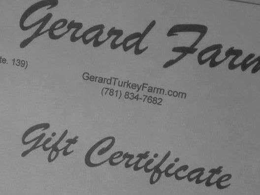 Gift certificates available at Gerard Farm of Marshfield