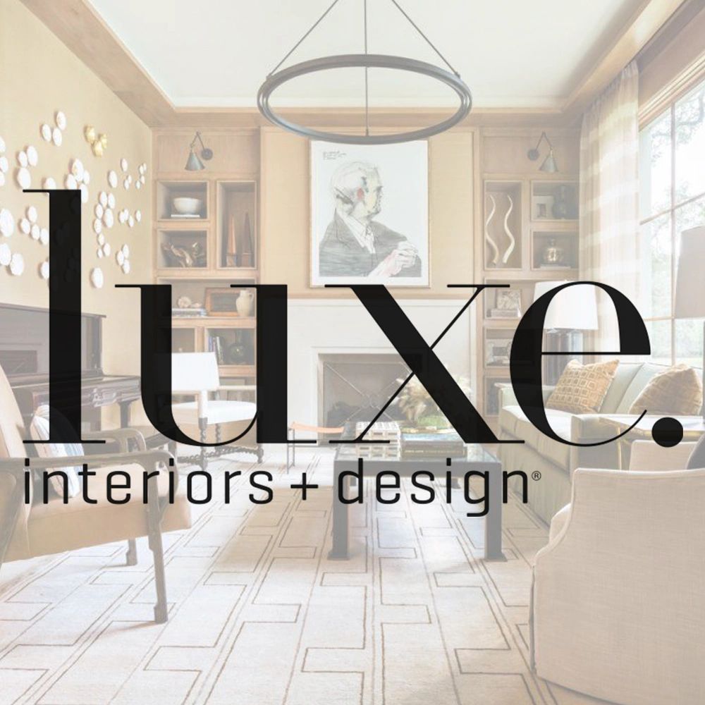 LUXE logo over an image from the magazine spread