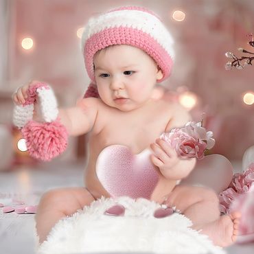 6 month old baby girl used AI generated new background
