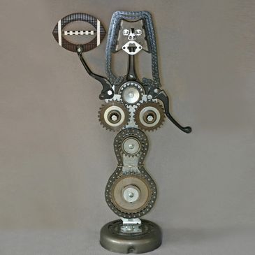 The 3 E's motorcycle parts movie prop.  Artist, Steven Shaver.