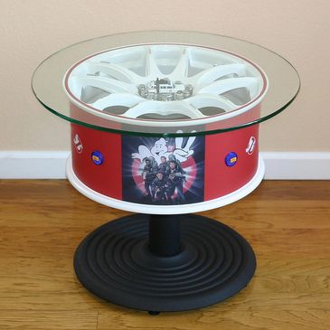 Google Office - Ghostbusters Movie Themed Auto Wheel Rim Table die cast Ghostbusters car under glass