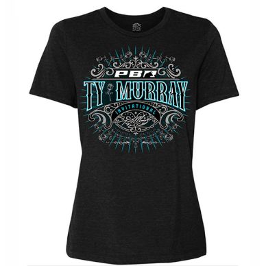Black T-shirt with PBR Ty Murray logo design.