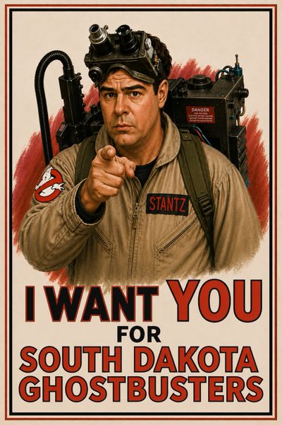 South Dakota Ghostbusters recruitment poster for fans across the Sioux Empire.