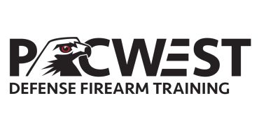 Logo for PacWest Defense Firearm Training featuring an eagle design.