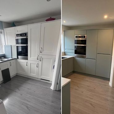 Modern kitchen makeover in Sunderland with new doors and worktops