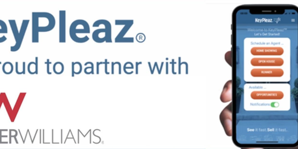KeyPleaz partners with Keller Williams for real estate services via mobile app.