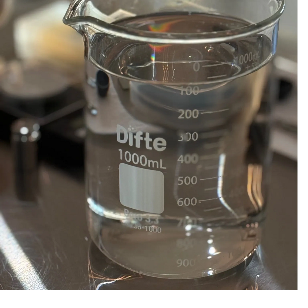 Primer vaso de precipitado para elaboración de pruebas cler.