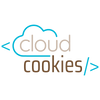 Logo with a cloud and coding theme reading 'cloud cookies'.