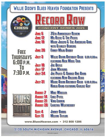A schedule of events for "Record Row."