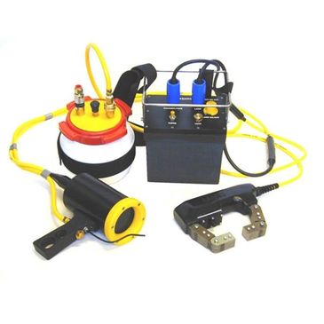 Electronic device with yellow cables and black components.