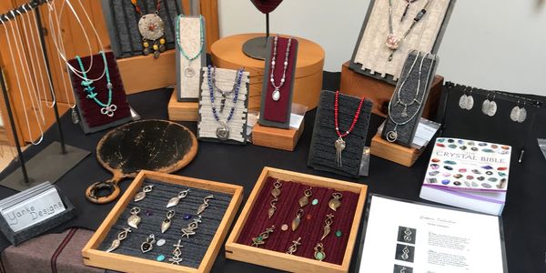 Melanie J Yanke Designs jewelry table setup