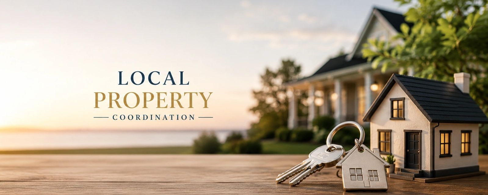 Keys and a house model with text 'Local Property Coordination'.
