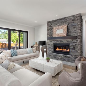 Gas or wood burning fireplace | Huron Home Package | And-Rod Construction