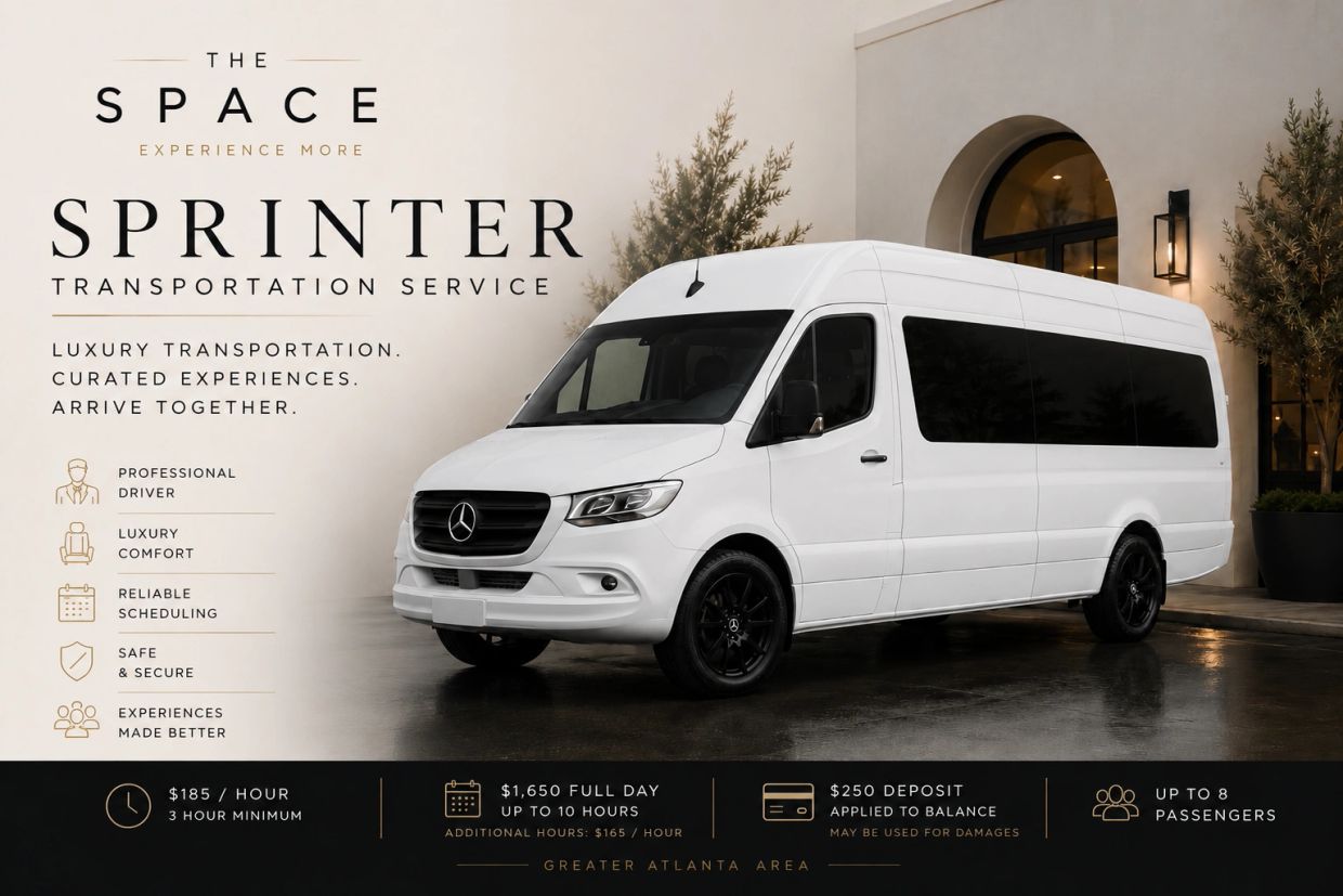 Luxury Sprinter van service with professional driver in Atlanta area.