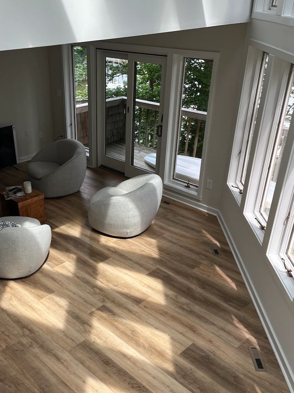 Downstairs family room is open to first floor living space