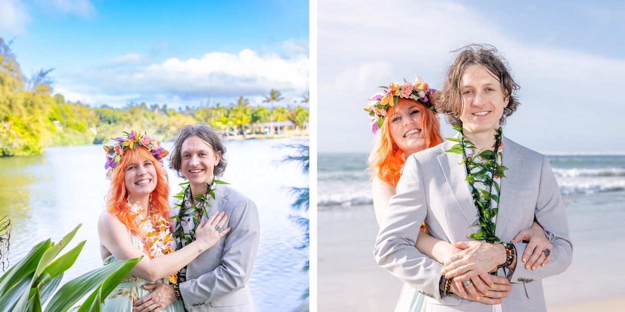 Elopement wedding photography on Kauai beach