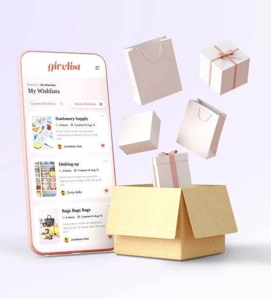Givelist app image with box of gifts.