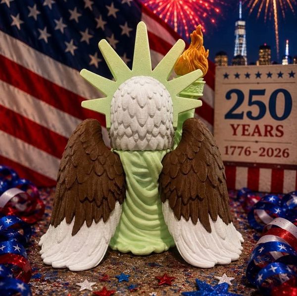Detailed 3D-Printed original figurines. This one in particular to celebrate America's Independence!