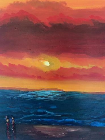 Twilight at the beach.