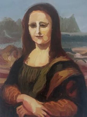 This is an unfinished Monalisa. I was just trying to finish this painting when it occurred to me th