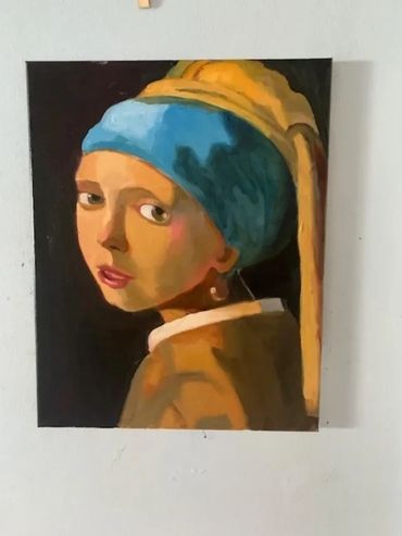 Copy of a painting by Vermeer in the 17th century.