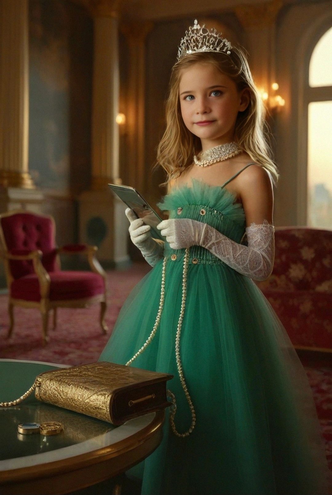 Glittering princess doll with magical wand and sparkling dress details.