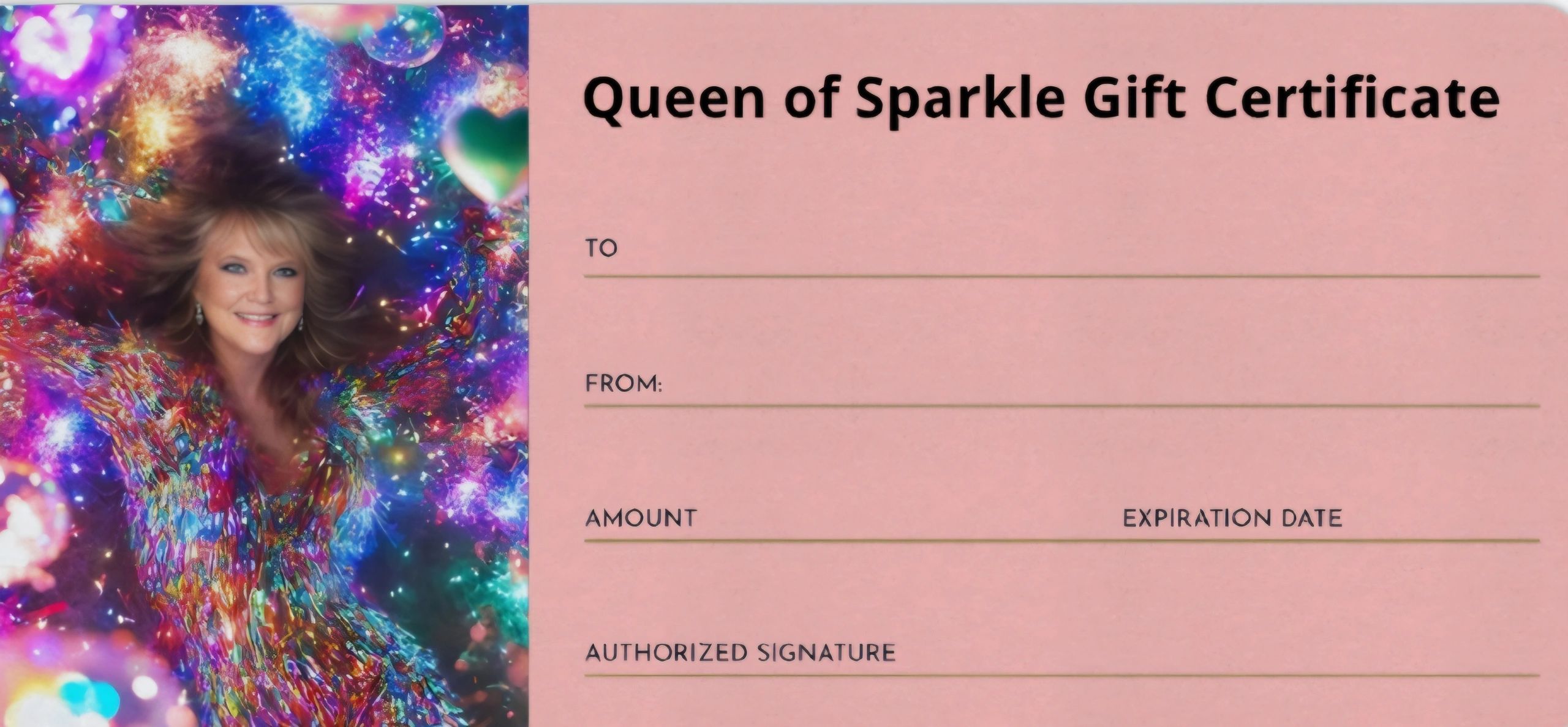 Queen of sparkly gift certificate