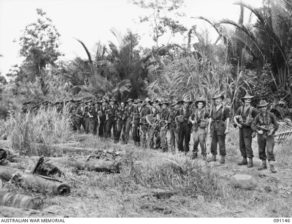 New Guinea: Karawop. 22 April 1945.  Personnel of the Fighting Patrol C Company, 2/1 Inf Bn.