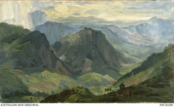 Brallos Pass, Greece by William Dargie. AWM ART26298