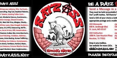 Label for Ratz Ass Spring Water
