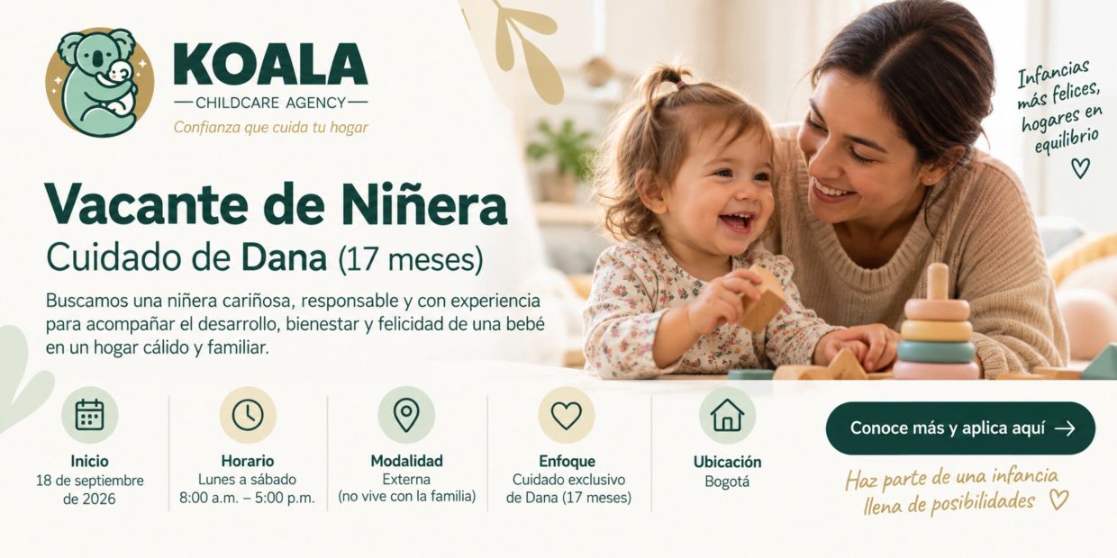 Anuncio de vacante para niñera para cuidar a una bebé llamada Dana.